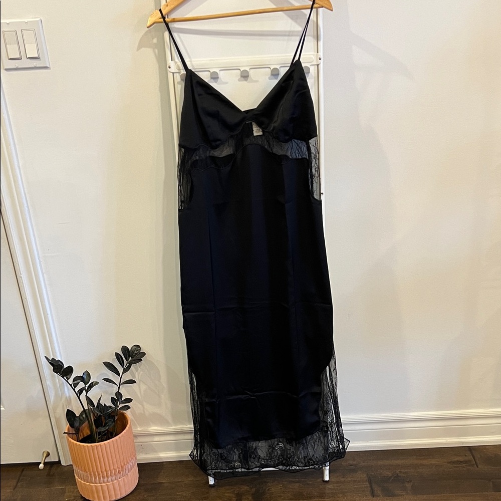 H&M Lace Detail Satin Slip Dress